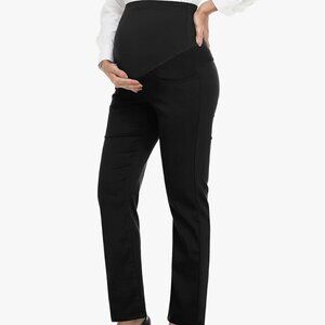 Womens Maternity Stretch straight leg Black Slacks size M